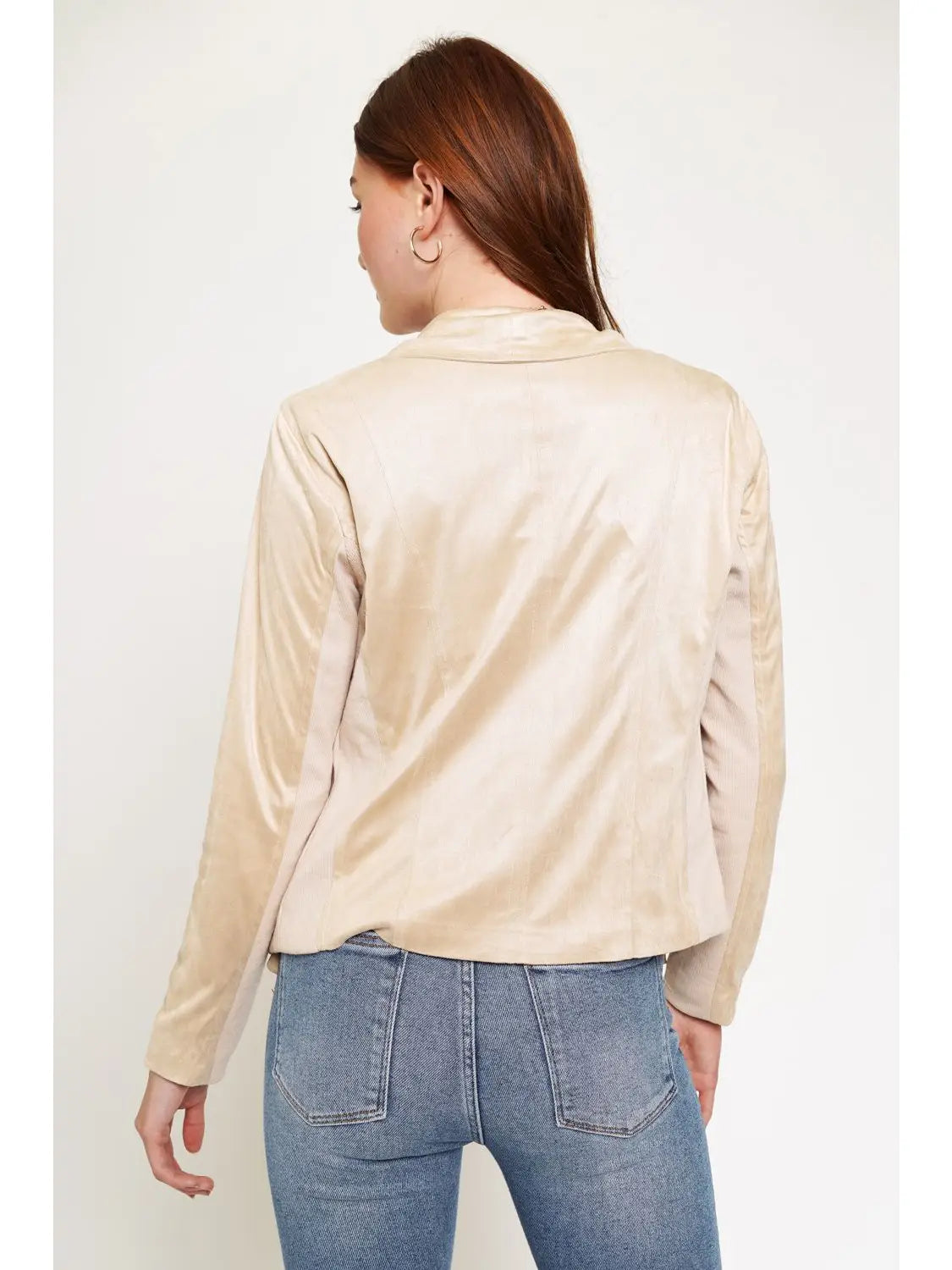 brittany natural suede moto jacket