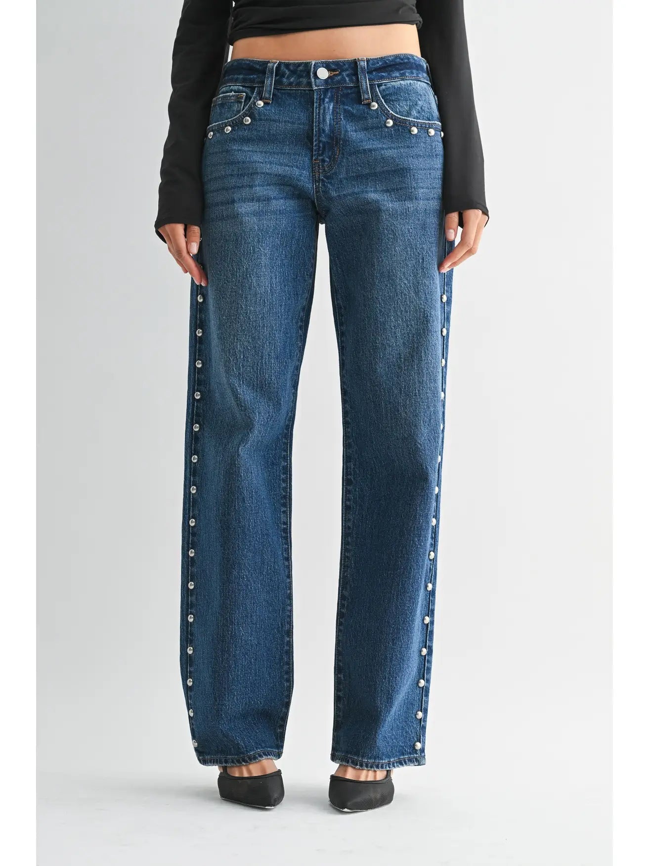 monica studded denim