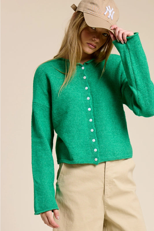 the staple cardigan kelly green