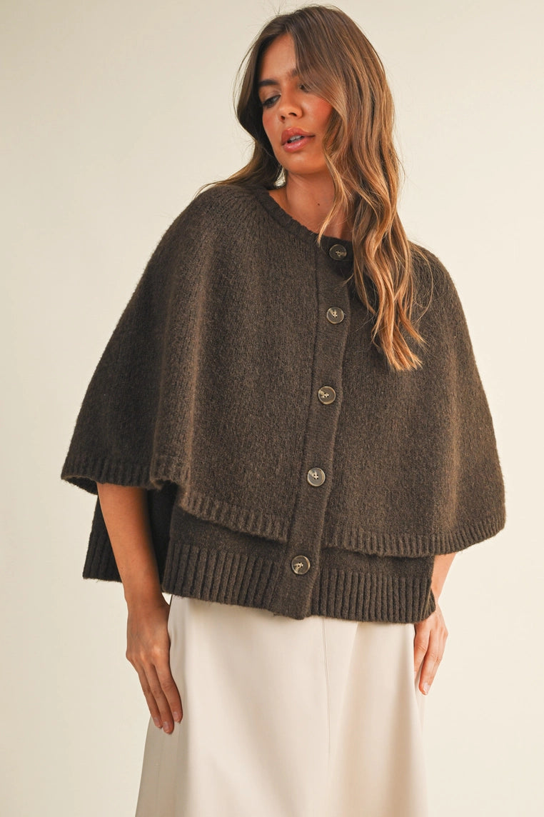 espresso sweater cape