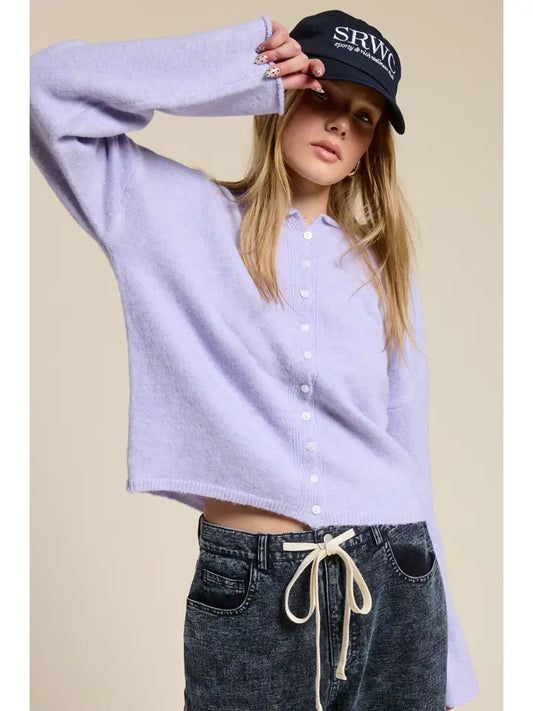 the staple cardigan lavender