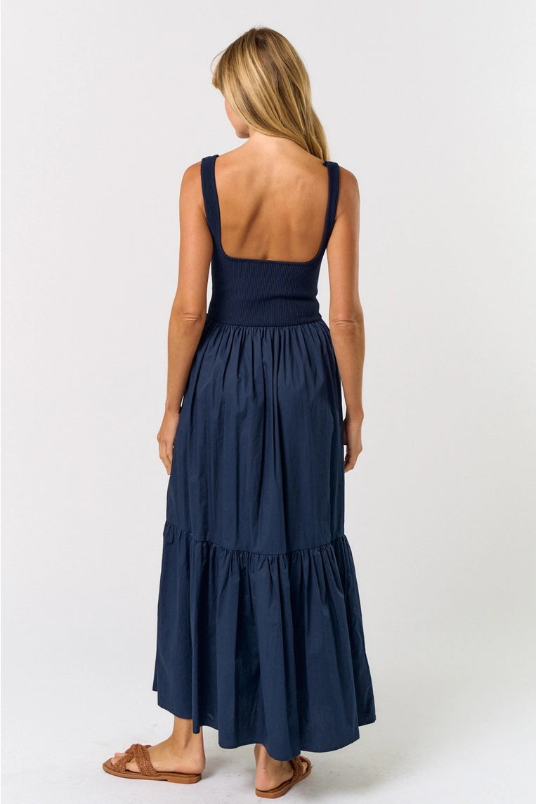 navy izzy tank dress with ribbed top