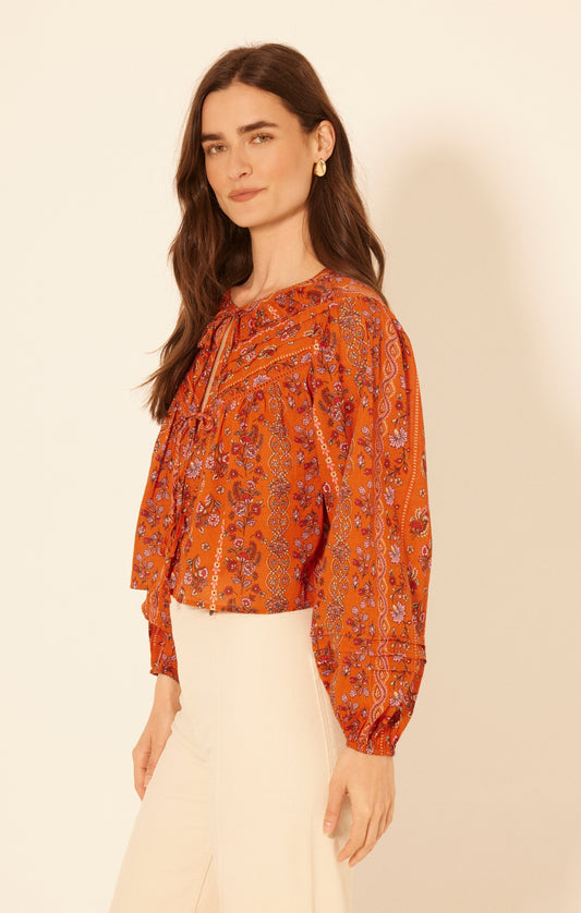 shira blouse wild poppy