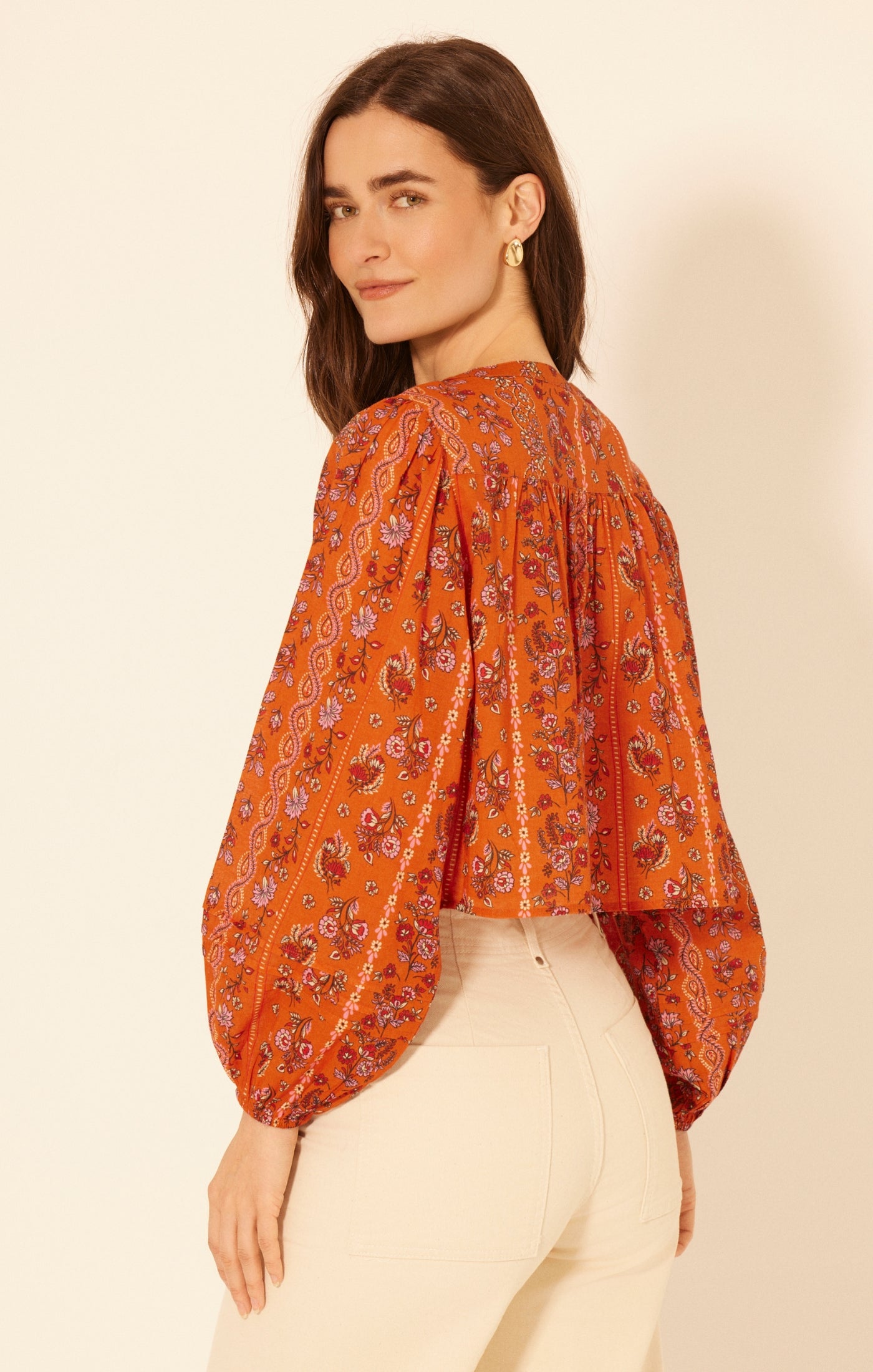 shira blouse wild poppy