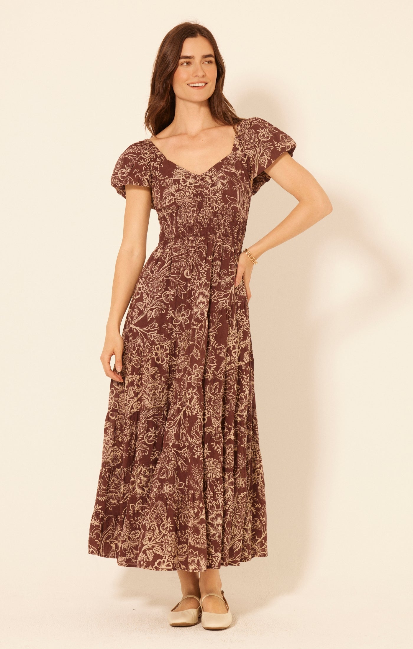 roxanne dress blaze brown