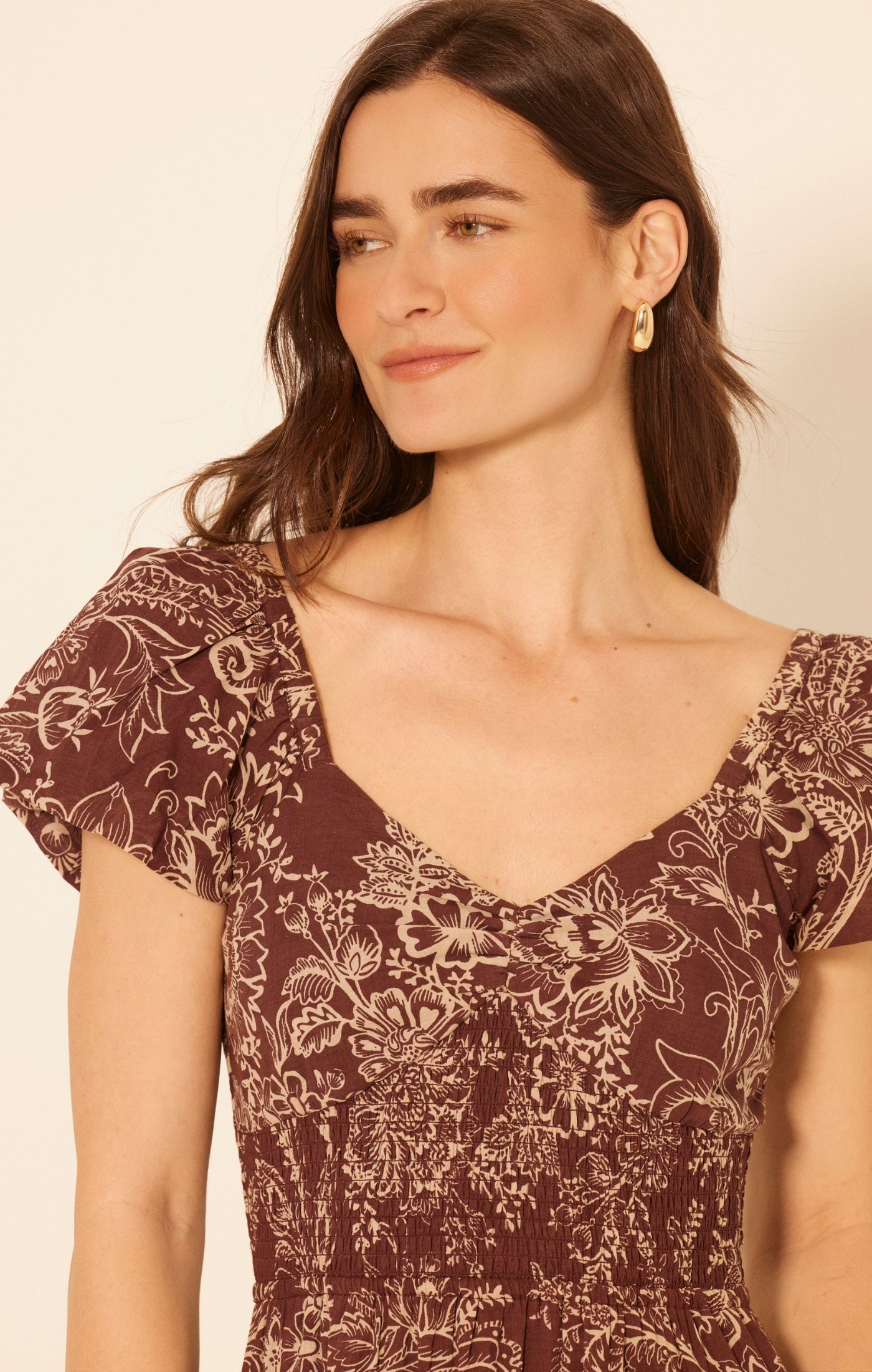 roxanne dress blaze brown