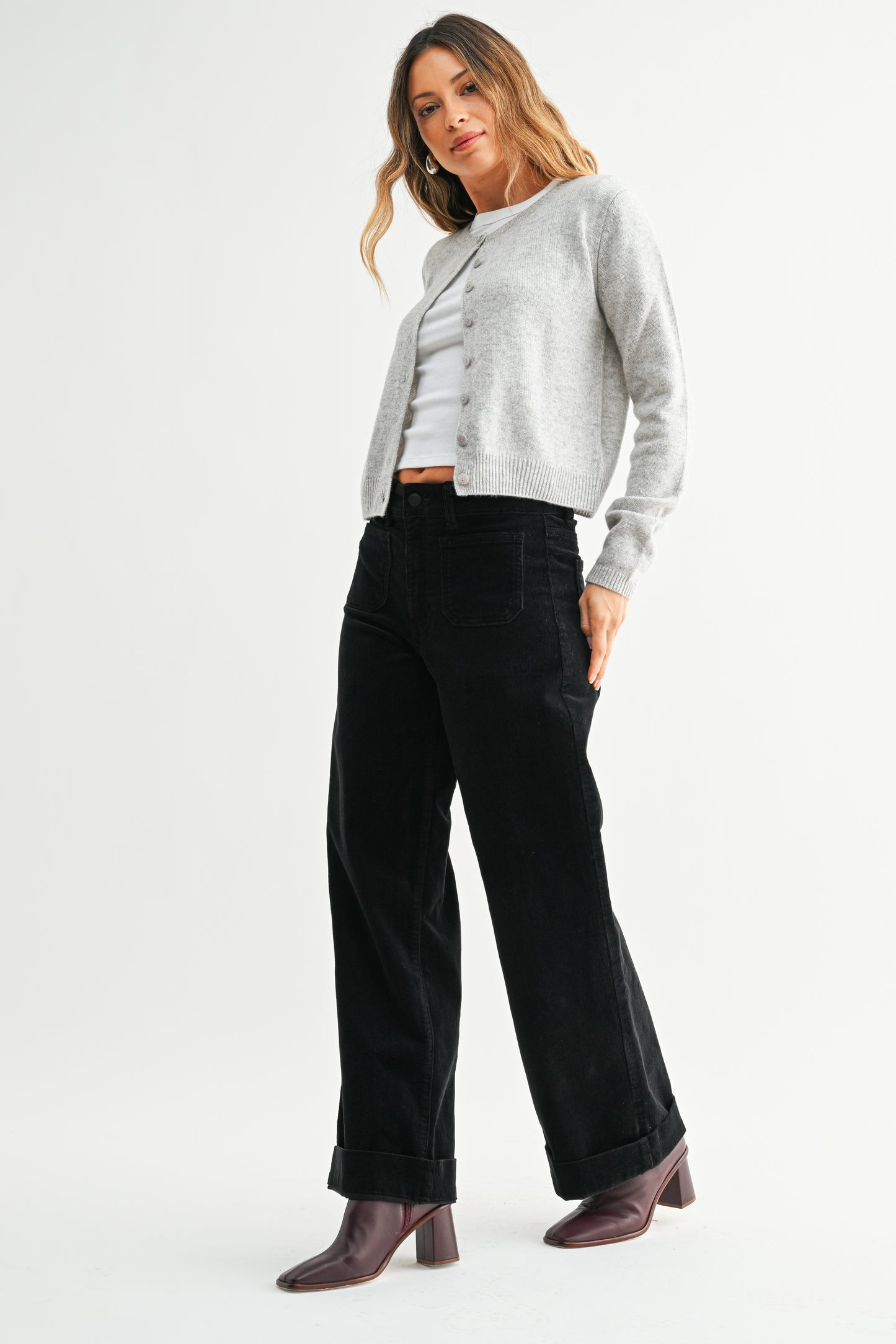 black corduroy patch pocket