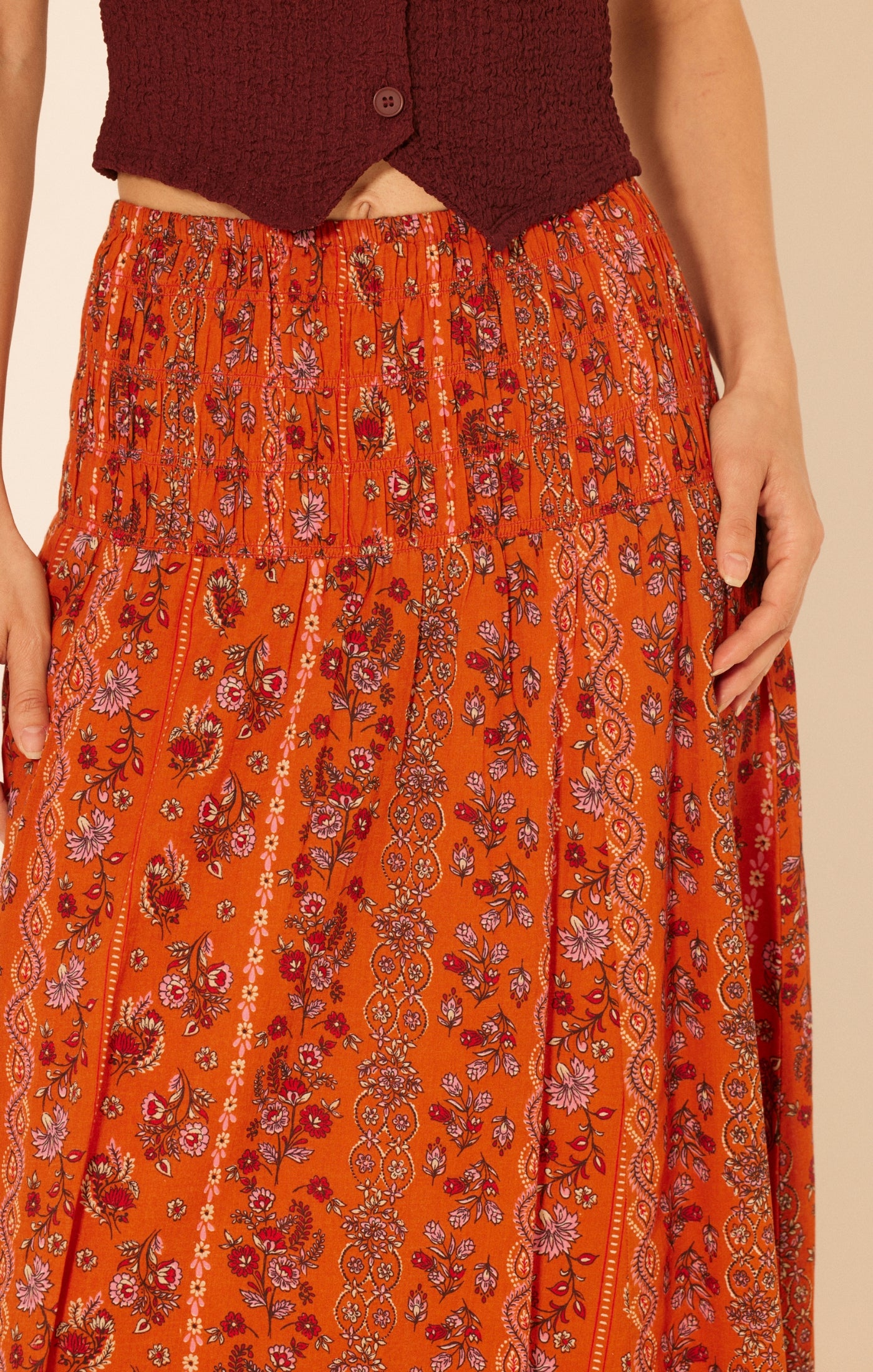 urlan maxi skirt wild poppy